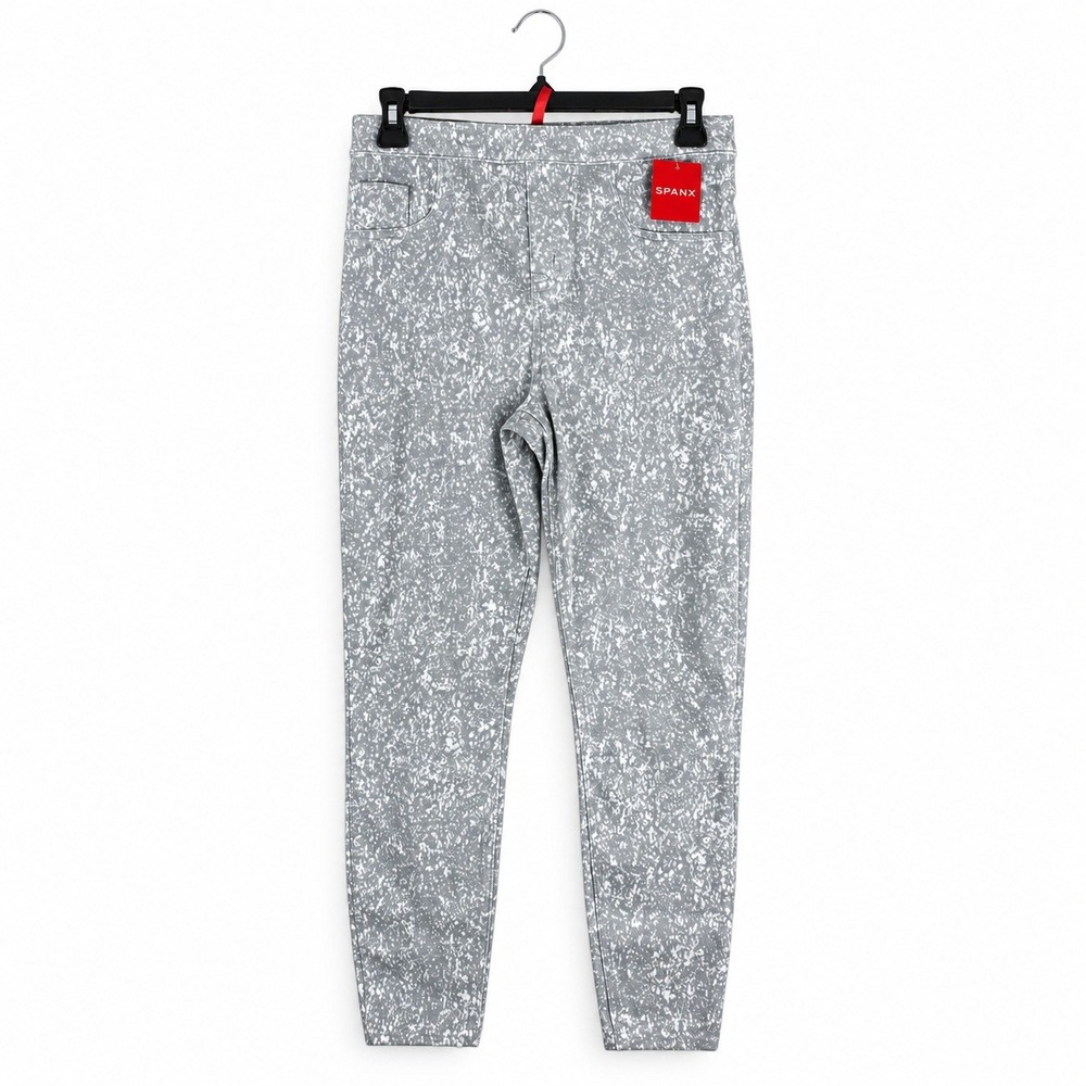 Spanx Grey White Splatter Ankle Skinny Jean-ish Leggings High Rise Pull On